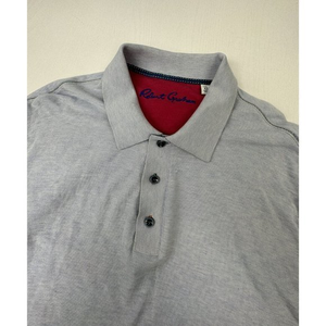 Robert Graham Men's Polo Shirt -XL- Light Blue Floral‎ Trim Classic Fit